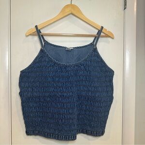 Just the girls Y2K Denim Tank Top. Medium Wash. Size: 1X.